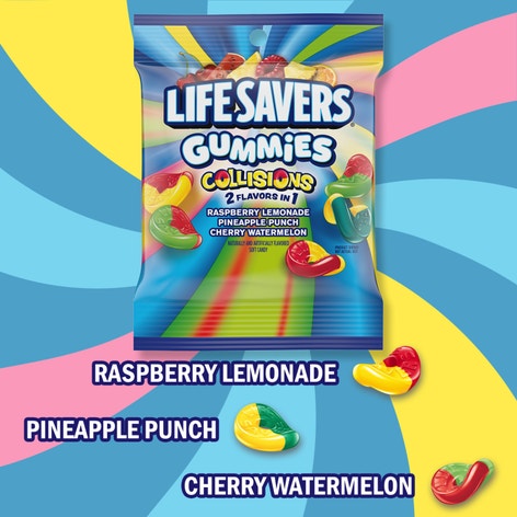 LIFE SAVERS Gummies Collisions Candy Small Peg Bag, 4.6 oz