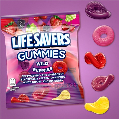 LIFE SAVERS Wild Berries Gummies Candy Bag, 3.22 oz