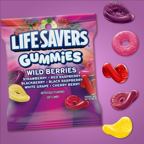 LIFE SAVERS Gummies Wild Berries Candy Small Peg Bag, 4.6 oz