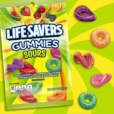 LIFE SAVERS Sours Gummies Candy Bag, 7 oz