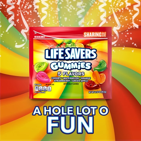LIFE SAVERS Gummies 5 Flavors Candy Sharing Size Bag, 14.5 oz