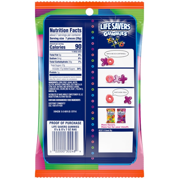 LIFE SAVERS X's & O's Gummies Bag, 7 oz