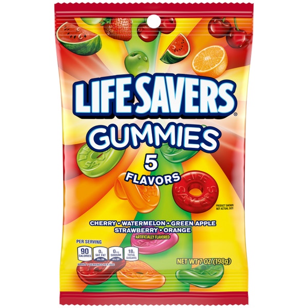 LIFE SAVERS 5 Flavors Gummies Bag, 7 oz