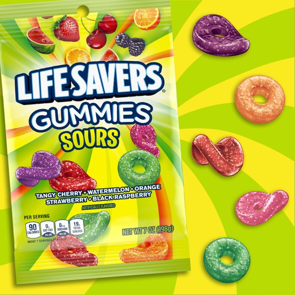 LIFE SAVERS Sours Gummies Candy Bag, 7 oz