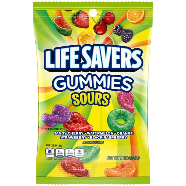 LIFE SAVERS Sours Gummies Candy Bag, 7 oz