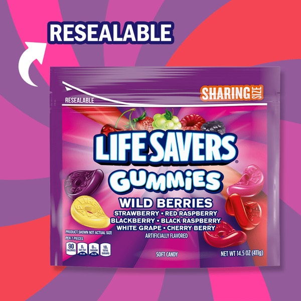 LIFE SAVERS Gummies Wild Berries Candy Sharing Size Bag, 14.5 oz