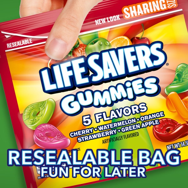 LIFE SAVERS Gummies 5 Flavors Candy Sharing Size Bag, 14.5 oz