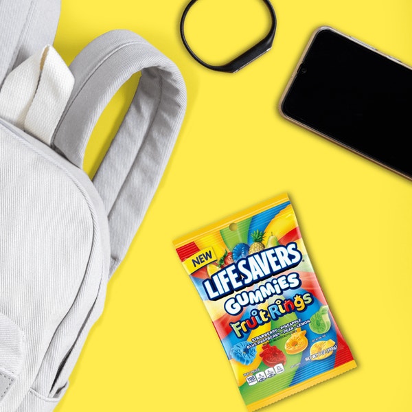 LIFE SAVERS GUMMIES Fruit Rings Strawberry, Pineapple Blue Raspberry, Pear and Lemon Gummy Candy, 7 Oz Bag