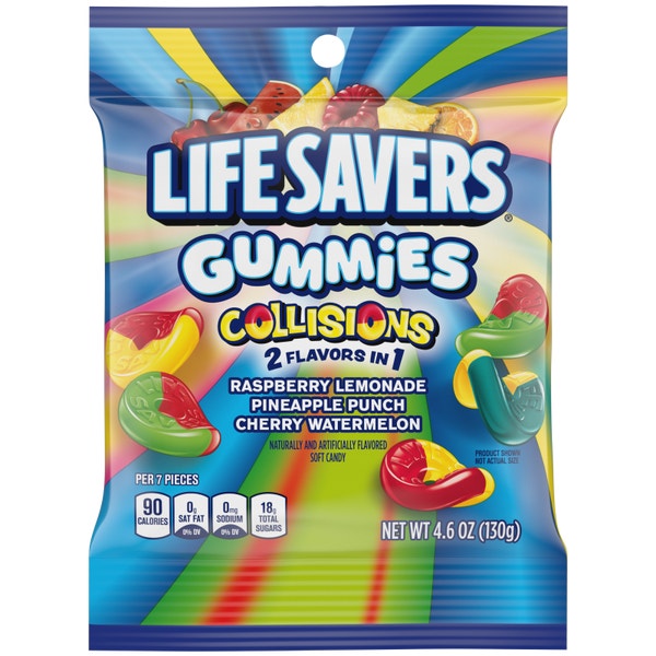 LIFE SAVERS Gummies Collisions Candy Small Peg Bag, 4.6 oz