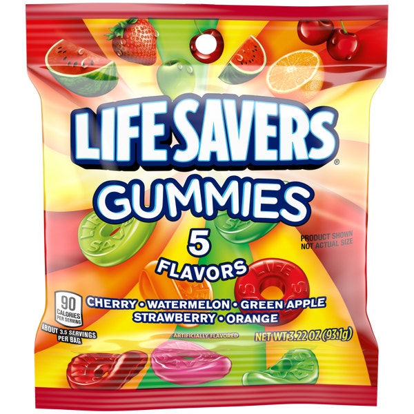 LIFE SAVERS Five Flavor Fruity Gummy Candy Pack, 3.22 oz