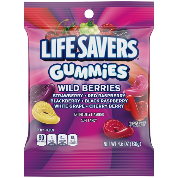 LIFE SAVERS Gummies Wild Berries Candy Small Peg Bag, 4.6 oz