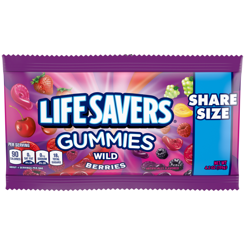 LIFE SAVERS Wild Berries Gummies Share Size Bag, 4.2 oz Life Savers