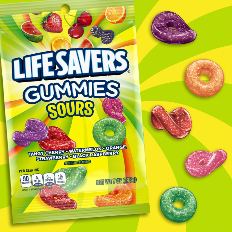 LIFE SAVERS Sours Gummies Candy Bag, 7 oz Life Savers