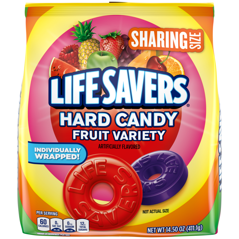 LIFE SAVERS Fruit Variety Hard Candy Sharing Size Bag, 14.5 oz Life